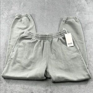 NEW MATE The Label M 100% Organic Fleece Relaxed‎ Pocket Sweatpants French Terry
